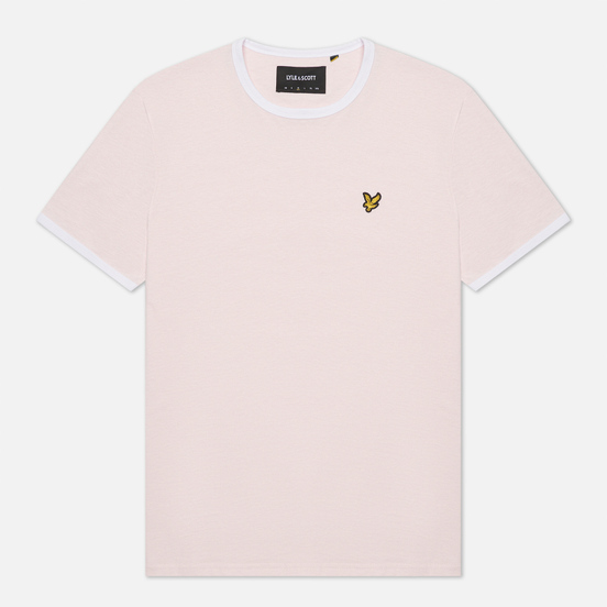 Мужская футболка Lyle & Scott Ringer Stonewash Pink/White