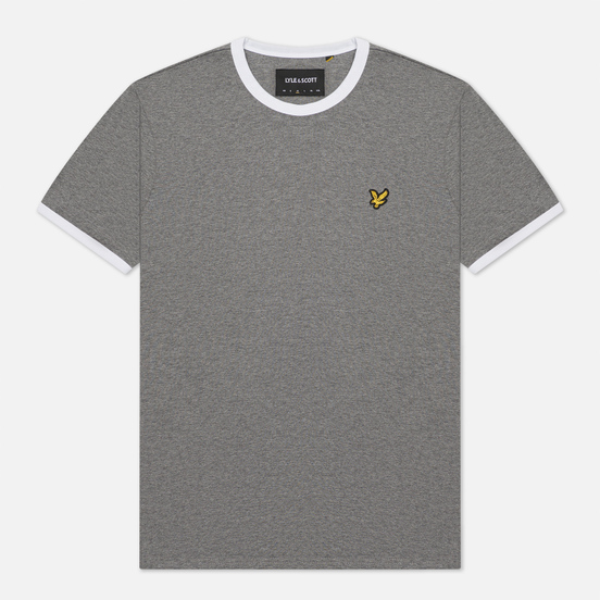 Мужская футболка Lyle & Scott Ringer Mid Grey Marl/White