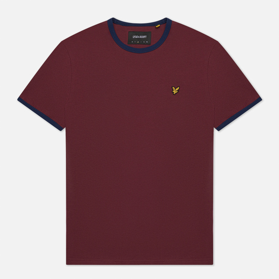 Мужская футболка Lyle & Scott Ringer Merlot/Navy
