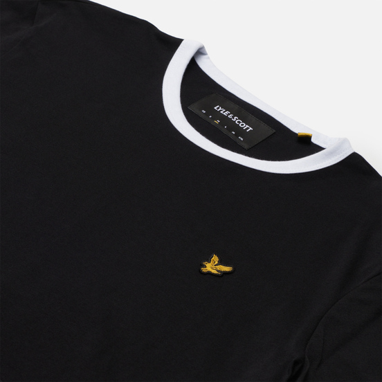 Мужская футболка Lyle & Scott Ringer Jet Black/White