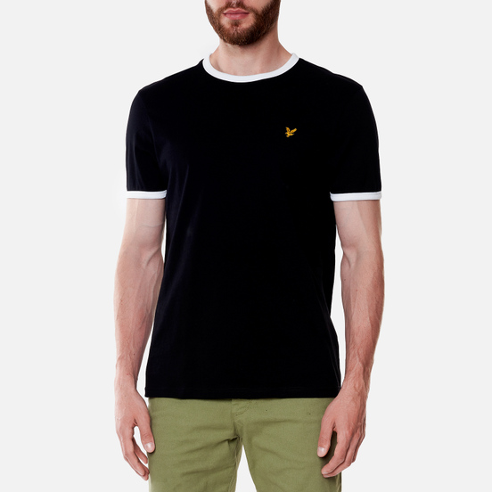 Мужская футболка Lyle & Scott Ringer Jet Black/White
