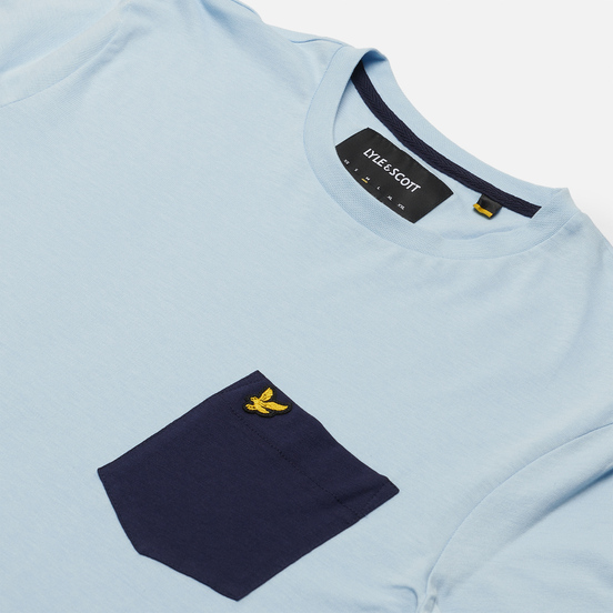 Мужская футболка Lyle & Scott Contrast Pocket Pastel Blue/Navy