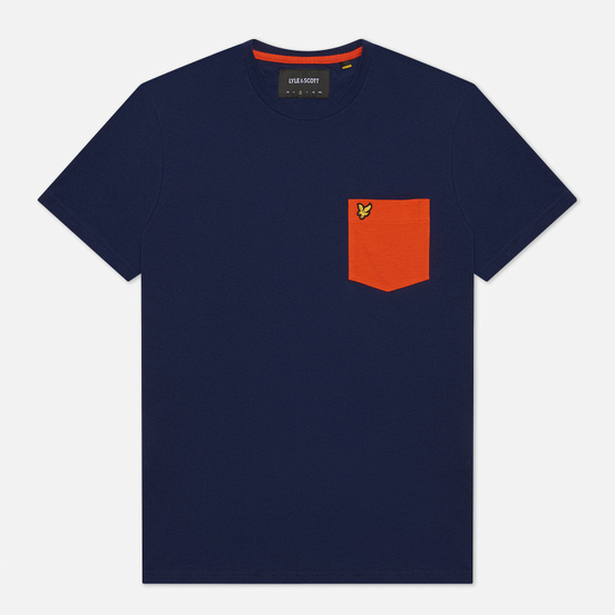 Мужская футболка Lyle & Scott Contrast Pocket Navy/Burnt Orange