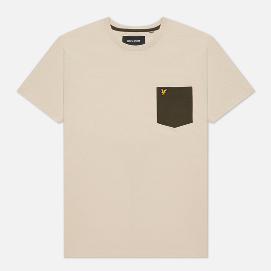 Мужская футболка Lyle & Scott Contrast Pocket Sesame/Trek Green