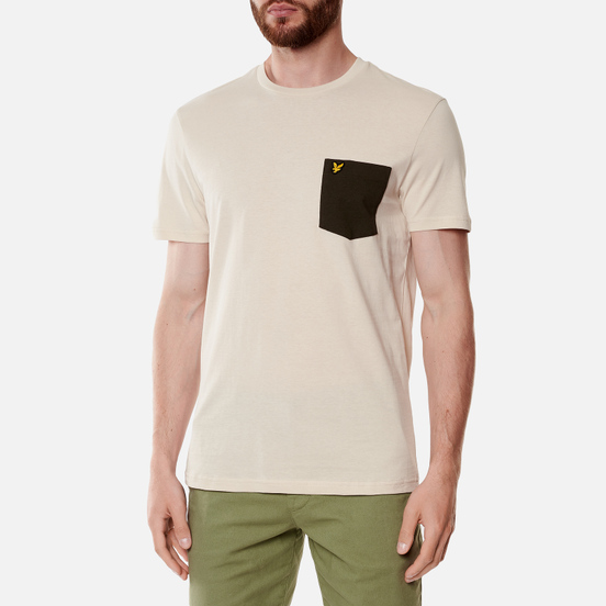 Мужская футболка Lyle & Scott Contrast Pocket Sesame/Trek Green