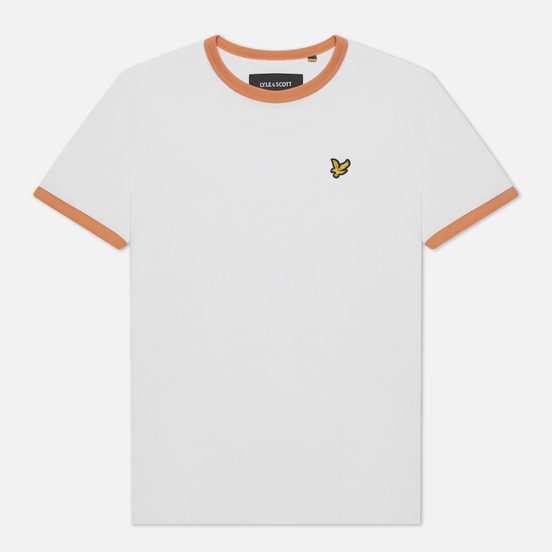 Женская футболка Lyle & Scott Ringer White/Dusk Orange