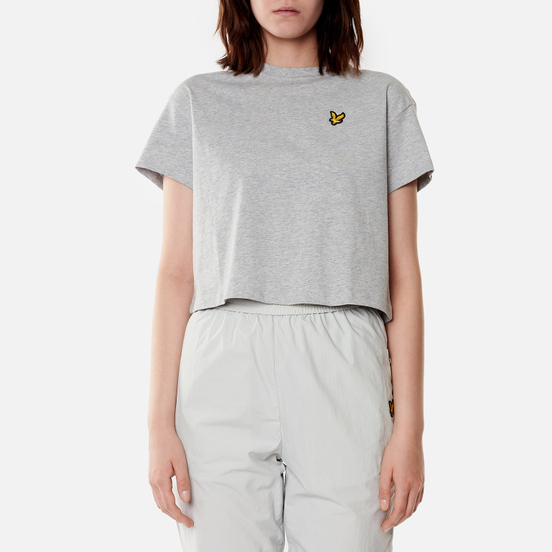 Женская футболка Lyle & Scott Cropped Light Grey Marl
