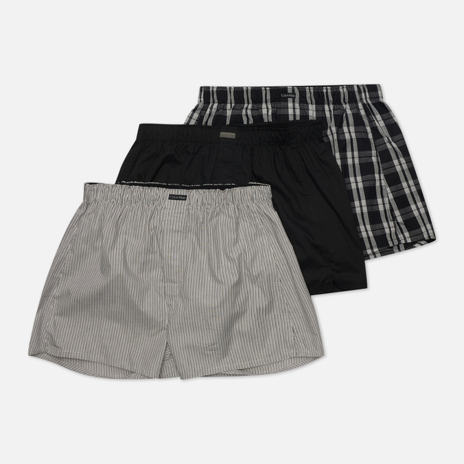 Комплект мужских трусов Calvin Klein Underwear, цвет комбинированный, размер S U1732A-BMS 3-Pack Boxer Woven - фото 1