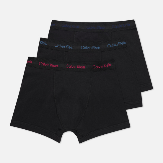 Комплект мужских трусов Calvin Klein Underwear 3-Pack Trunk Brief Black/Plum/Chino Blue/Riverbed