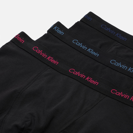 Комплект мужских трусов Calvin Klein Underwear 3-Pack Trunk Brief Black/Plum/Chino Blue/Riverbed