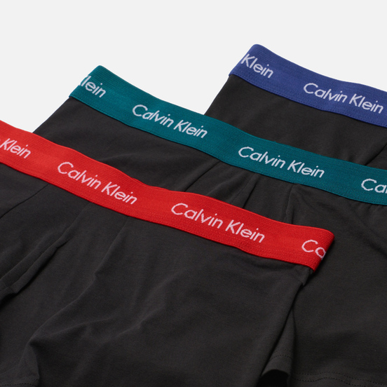 Комплект мужских трусов Calvin Klein Underwear 3-Pack Low Rise Trunk Black/Maya Blue/Soft Grape/Rustic Red