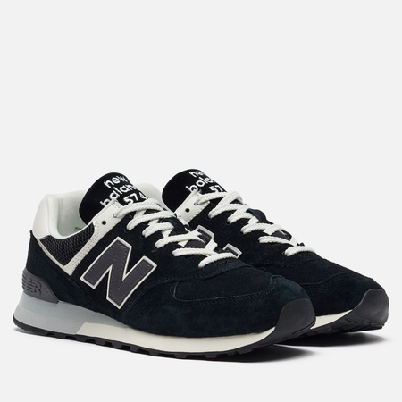 фото Мужские кроссовки new balance 574, цвет чёрный, размер 40.5 eu