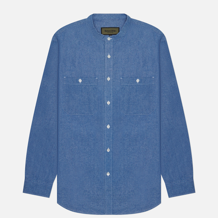 фото Мужская рубашка uniform bridge 23ss chambray, цвет синий, размер m