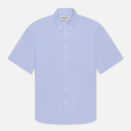 фото Мужская рубашка uniform bridge oxford bd short, цвет голубой, размер m