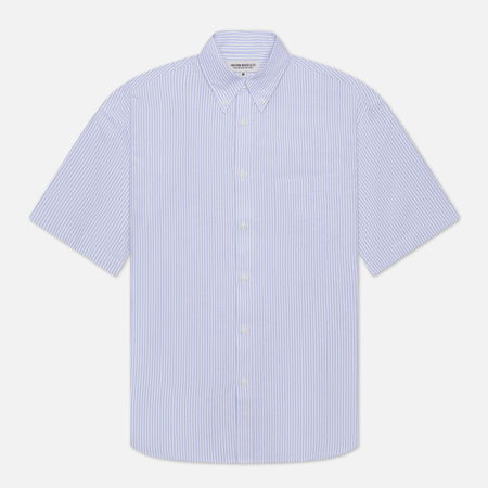 фото Мужская рубашка uniform bridge oxford bd short, цвет голубой, размер m