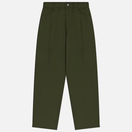 фото Мужские брюки uniform bridge one tuck chino, цвет зелёный, размер m