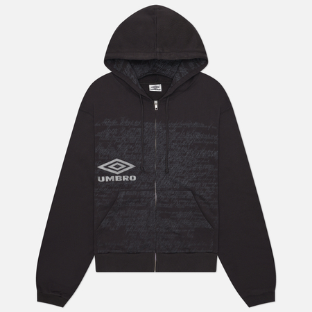 Мужская толстовка Umbro Compact Masked Zip Hoodie, цвет чёрный, размер L