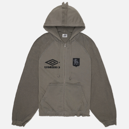 Мужская толстовка Umbro Royal Arms Zip Masked Hoodie, цвет серый, размер XL