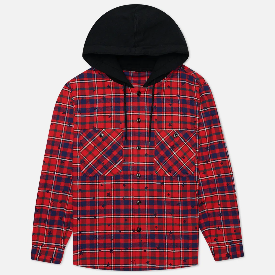 uniform experiment Мужская рубашка Star Flannel Check Big Hooded