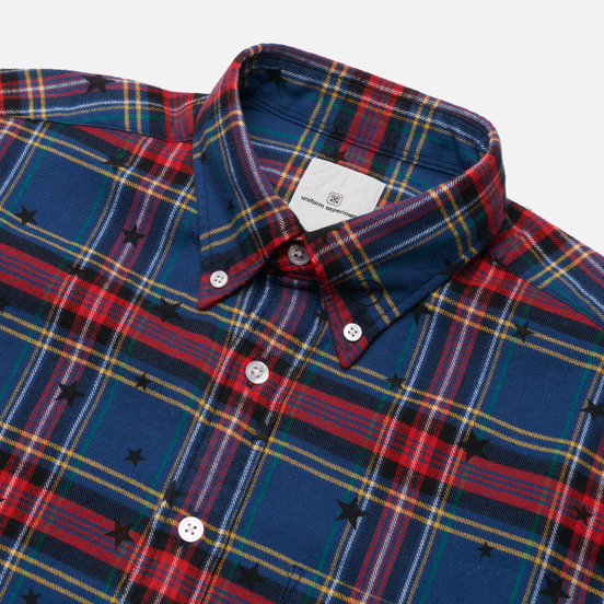 Мужская рубашка uniform experiment Star Flannel Check Big B.D. Navy