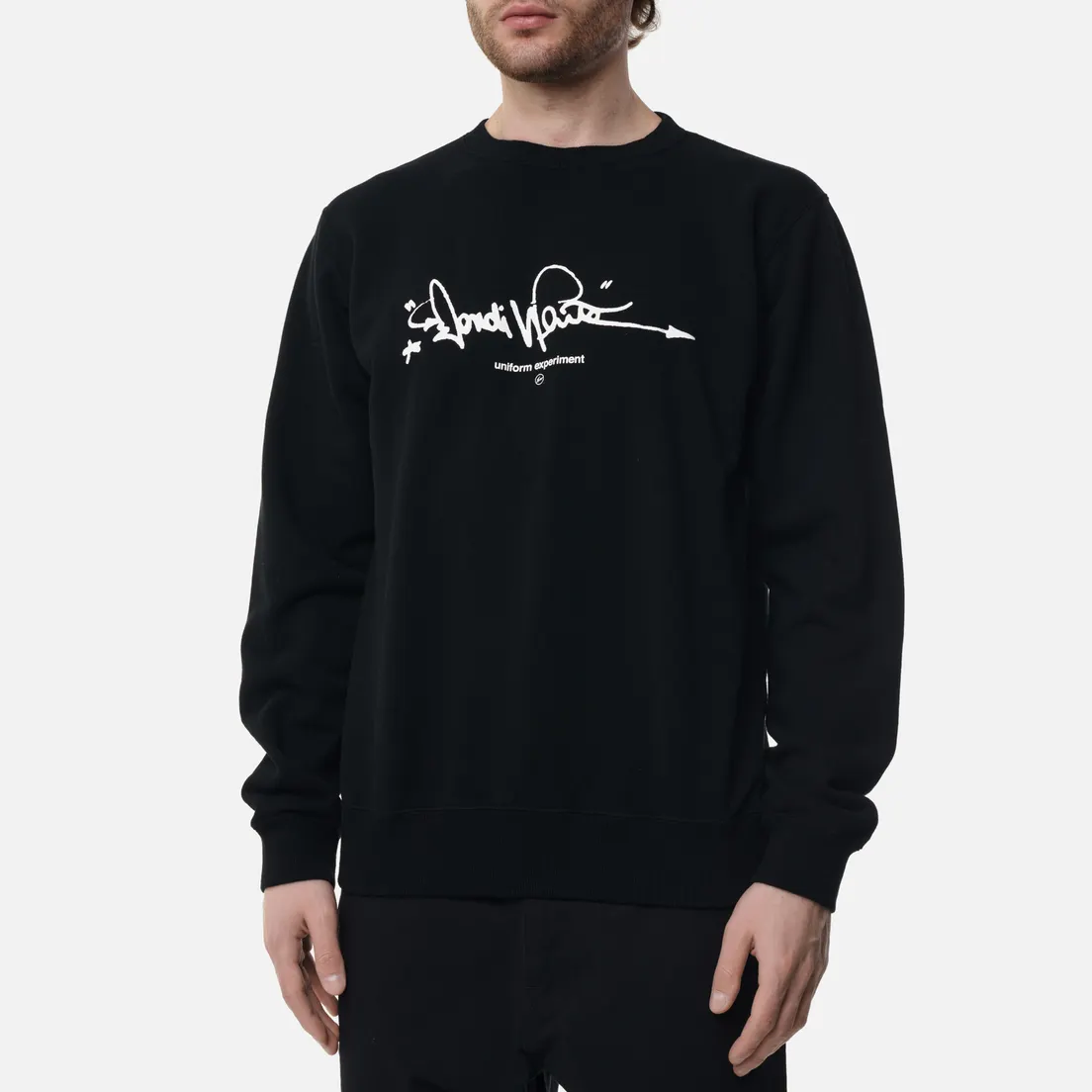 uniform experiment Мужская толстовка x Dondi White Signature Crew Neck