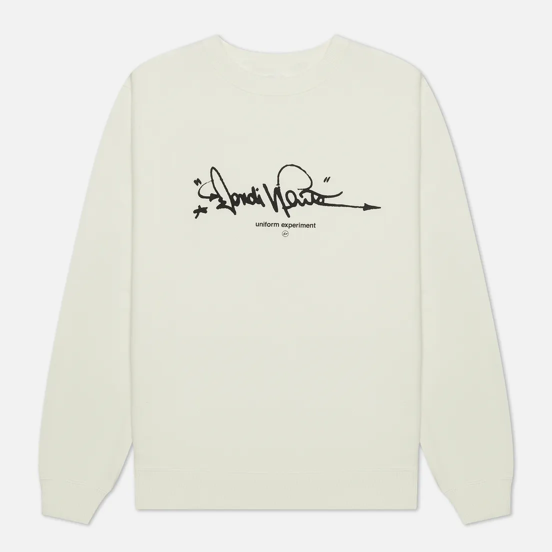 uniform experiment Мужская толстовка x Dondi White Signature Crew Neck