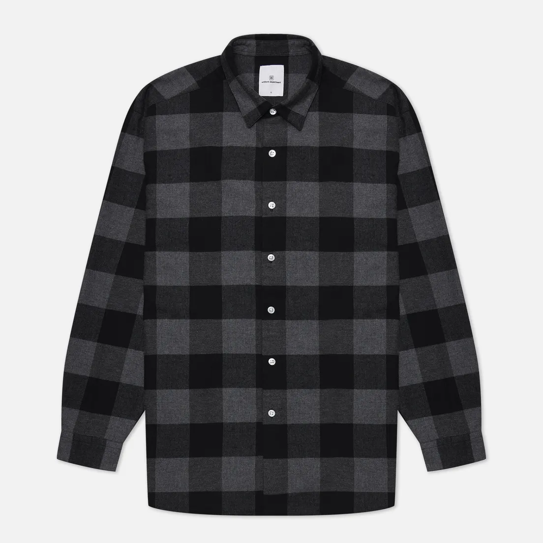 uniform experiment Мужская рубашка Baggy Logo Regular Collar Flannel Block Check