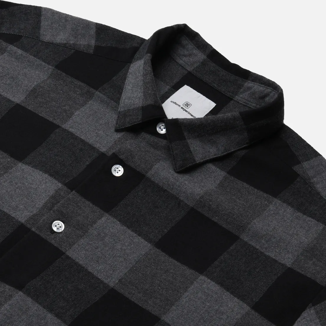 uniform experiment Мужская рубашка Baggy Logo Regular Collar Flannel Block Check