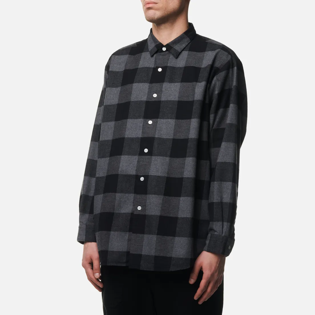 uniform experiment Мужская рубашка Baggy Logo Regular Collar Flannel Block Check