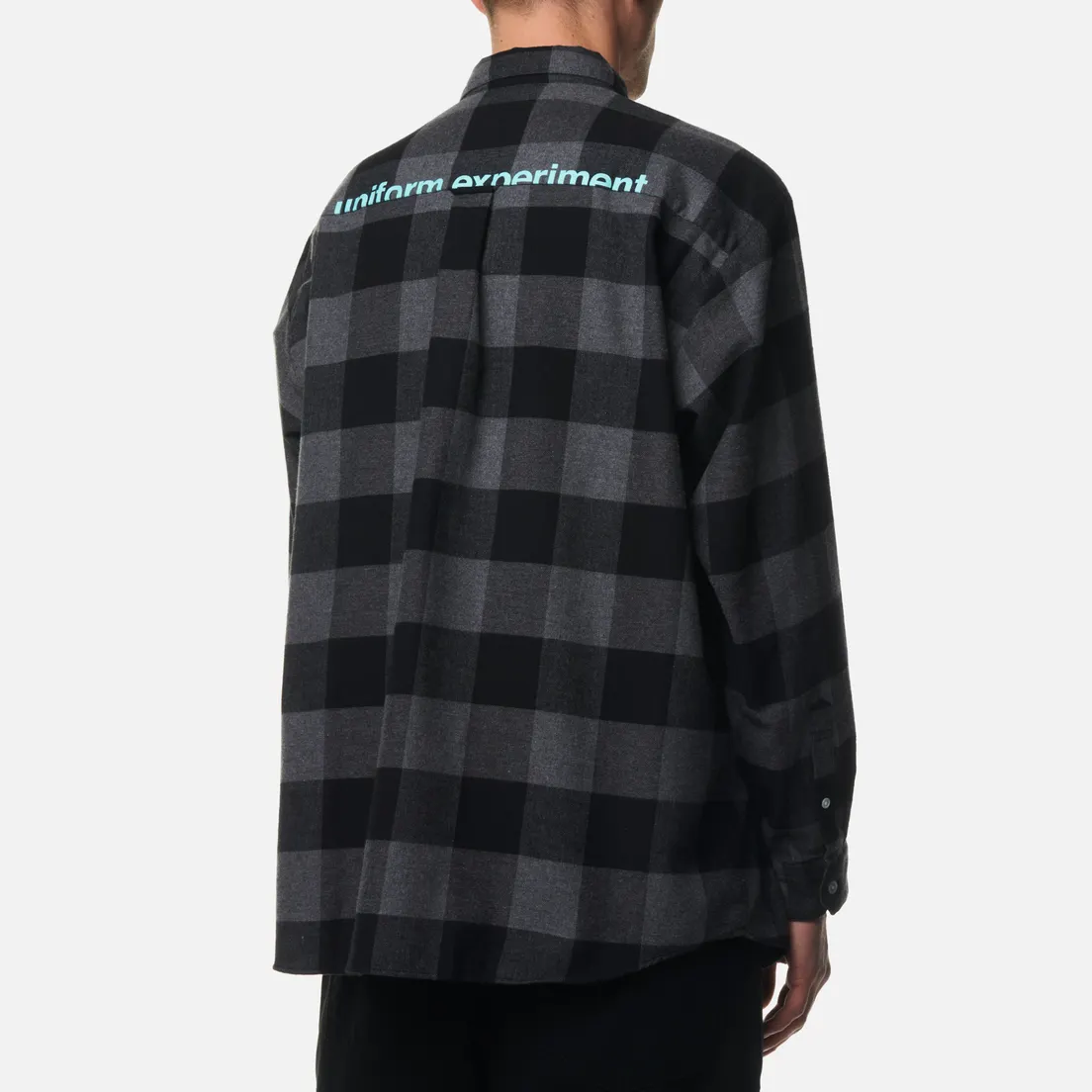 uniform experiment Мужская рубашка Baggy Logo Regular Collar Flannel Block Check