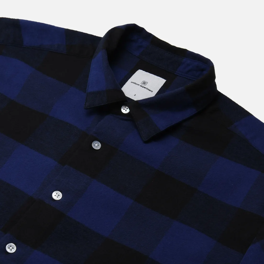 uniform experiment Мужская рубашка Baggy Logo Regular Collar Flannel Block Check