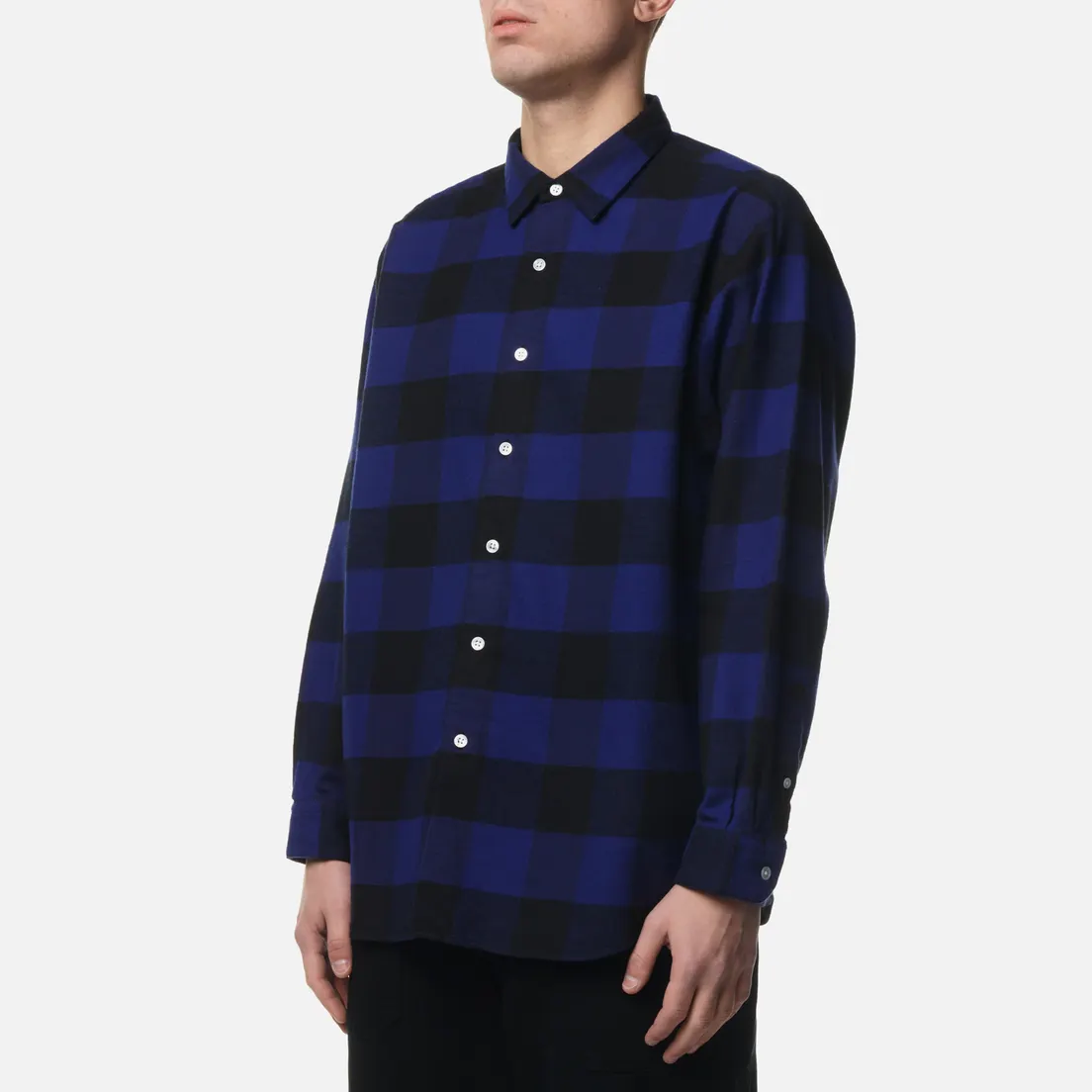 uniform experiment Мужская рубашка Baggy Logo Regular Collar Flannel Block Check