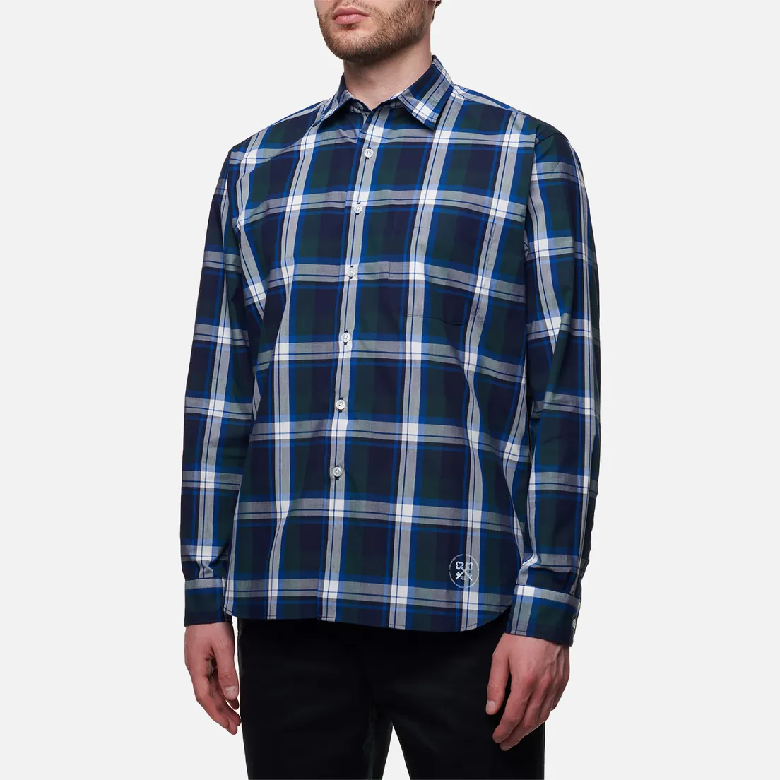 uniform experiment Мужская рубашка Check Yoke Print Regular Collar
