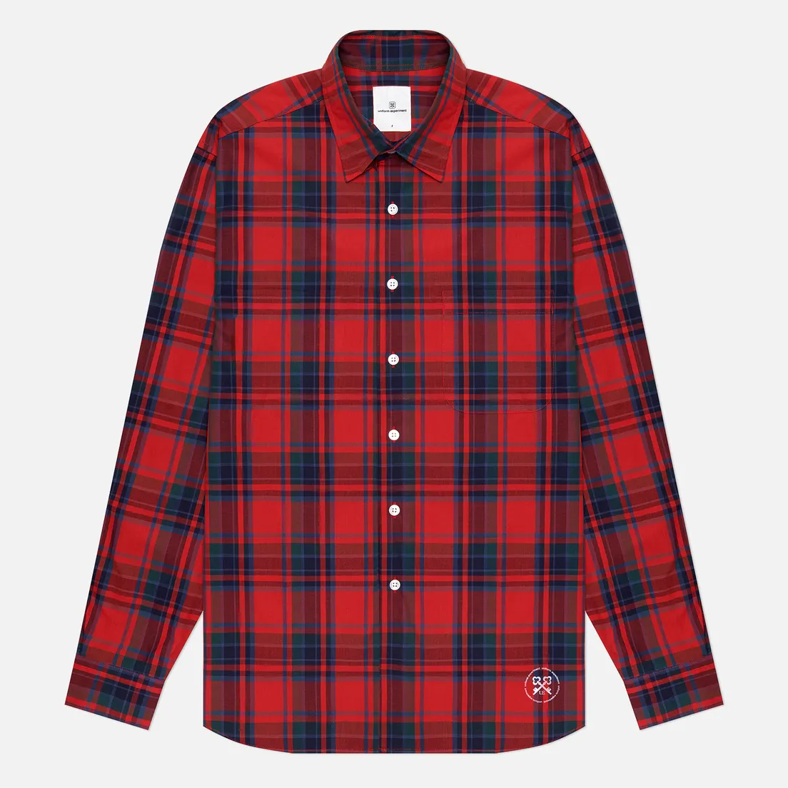 uniform experiment Мужская рубашка Check Yoke Print Regular Collar