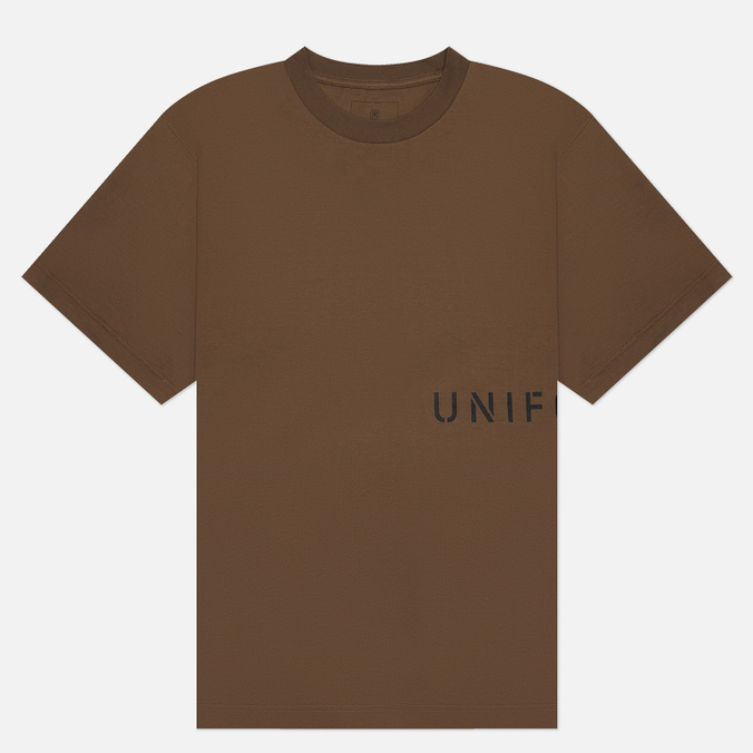 Мужская футболка uniform experiment Authentic Stencil Logo Wide, цвет бежевый