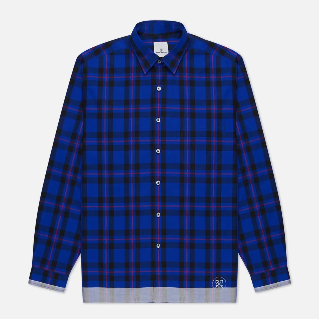 uniform experiment Мужская рубашка Line Check Regular Collar Big