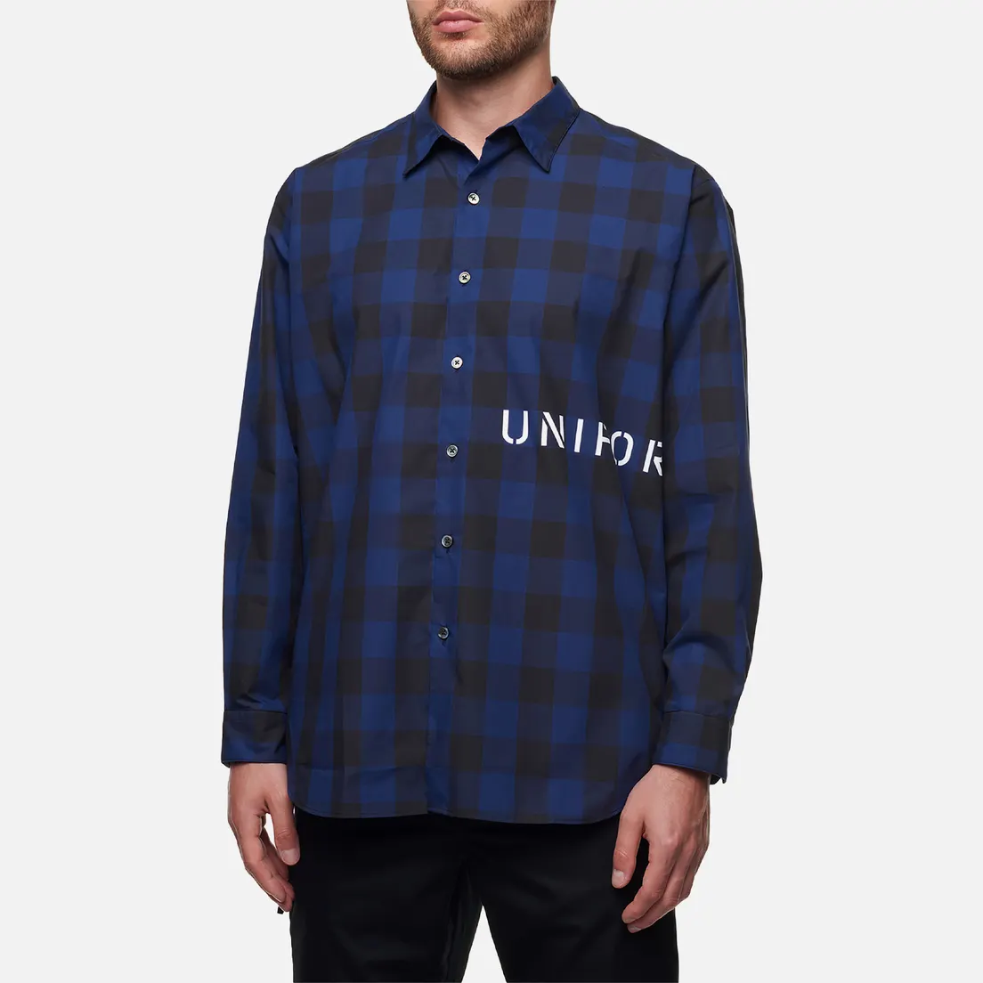 uniform experiment Мужская рубашка Logo Regular Collar Baggy