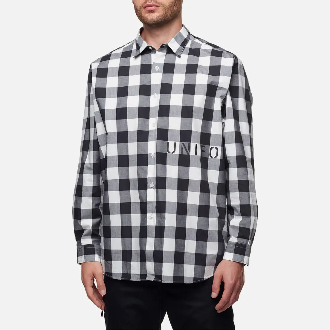 uniform experiment Мужская рубашка Logo Regular Collar Baggy