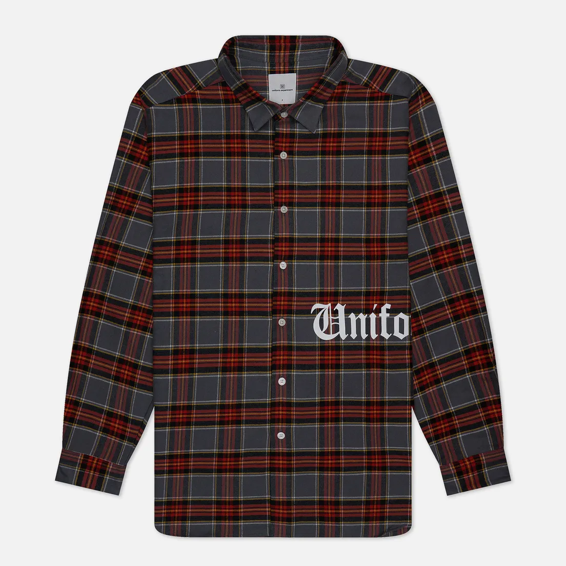 uniform experiment Мужская рубашка Flannel Check Gothic Logo Baggy