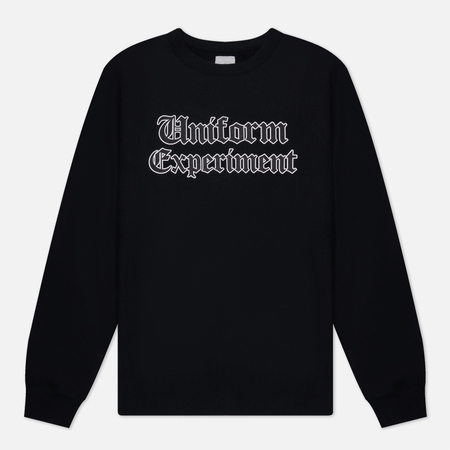 фото Мужская толстовка uniform experiment gothic logo crew neck, цвет чёрный, размер s