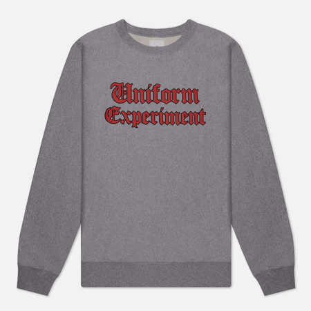 фото Мужская толстовка uniform experiment gothic logo crew neck, цвет серый, размер s