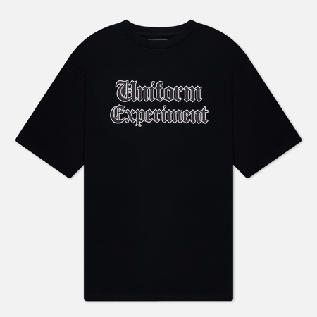 фото Мужская футболка uniform experiment gothic logo baggy, цвет чёрный, размер s