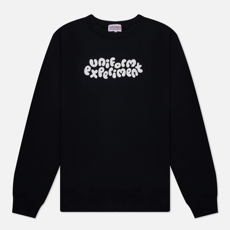 фото Мужская толстовка uniform experiment insane crew neck teddy, цвет чёрный, размер s