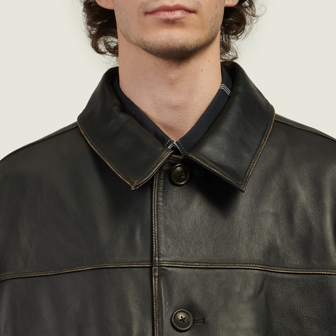 uniform experiment Мужская демисезонная куртка Leather Car Coat