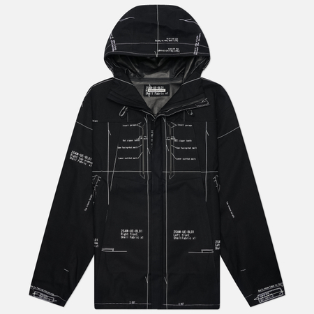 Мужская куртка ветровка uniform experiment Map-Out 3-Layer Mountain Parka, цвет чёрный, размер XL