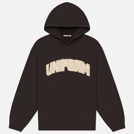 Мужская толстовка uniform experiment Cut-Out Logo Hoodie, цвет коричневый, размер L