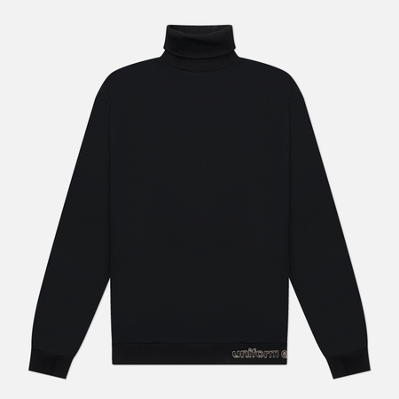Мужской лонгслив uniform experiment Waffle Highneck, цвет чёрный, размер L