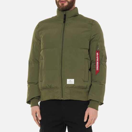 Мужской пуховик Alpha Industries MA-1 Quilted Dark Green