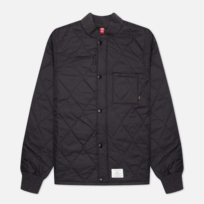 Мужская стеганая куртка Alpha Industries, цвет чёрный, размер XS