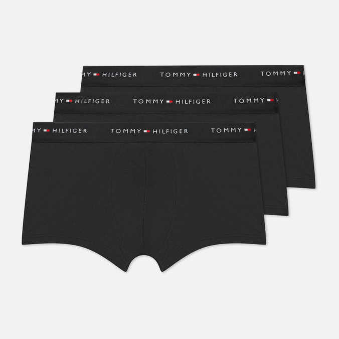 Комплект мужских трусов Tommy Hilfiger Underwear 3-Pack Essential Logo Waistband Trunks, цвет чёрный